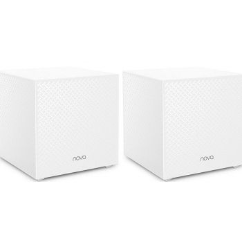 Tenda Nova AC2100 MW12 Whole Home Mesh Wi-Fi System Wireless Router, Tri-band, 3 Gigabit Ports, 4000sq² Wi-Fi Coverage, Easy Set Up, Work with Alexa, 300 Mbps, Wave 2 MU-MIMO, Pack of 2 | Nova MW12-2