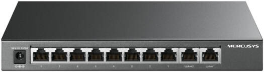 Mercusys MS110GMP 10-Port Gigabit Desktop Switch, 8-Port PoE+, 111W Power Budget, 2x Gigabit Uplink, 250M Extend Mode, Isolation Mode, Plug & Play, Fanless Metal Case | MS110GMP