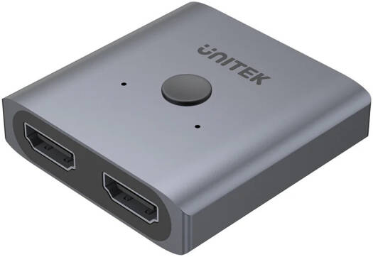 Unitek 4K Aluminium HDMI 2.0 Switch 2-To-1 Bi-Directional, 4K Ultra-HD@60Hz Resolution, LED Indicator, Aluminum-Alloy Housing, Plug And Play, Space Grey | V1127A
