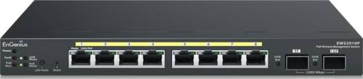 EnGenius EWS2910P 8 Gigabit 802.3af PoE Port Layer 2 Managed Switch, 2 SFP Ports, Centralized Network Management up to 50 EnGenius APs | EWS2910P