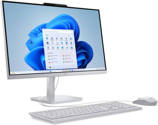 Lenovo A100 AIO Desktop, 23.8" FHD IPS Display, Intel Core i3-N305, 8GB RAM, 512GB SSD, Integrated Intel UHD Graphics, English (UK) KB, No OS, Cloud Grey | F0J60043PS