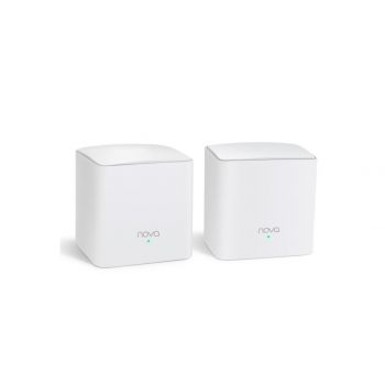 [Nova MW5c-2] Tenda Nova MW5c AC1200 Mesh WiFi System, 1200 Mbps, 200sqÂ² Wi-Fi coverage, 5 GHz/2.4 GHz, Gigabit Ethernet, White, Pack of 2 | Nova MW5c-2