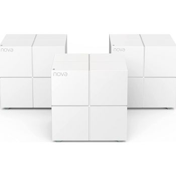 [Nova MW6-3] Tenda Nova MW6 WiFi Mesh AC1200 Gigabit Dual Band Router, 1200 Megabits Per Second, Covers Home up to 6,000 Sq Ft, 3W Antenna Gain, Auto-Turbo Backhaul, Work w/ Alexa, White, Pack of 3 | Nova MW6-3