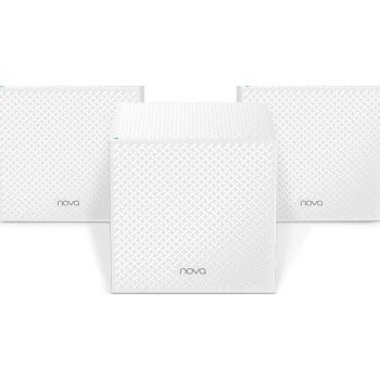 [Nova MW12-3] Tenda Nova AC2100 MW12 Whole Home Mesh Wi-Fi System Wireless Router, Tri-band, 3 Gigabit Ports, 6000sq² Wi-Fi Coverage, Easy Set Up, Work with Alexa, 300 Mbps, Wave 2 MU-MIMO, Pack of 3 | Nova MW12-3