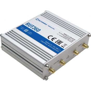 [RUT360] Teltonika RUT360 Industrial 4G LTE CAT6 Router 802.11 b/g/n WiFi, 2x2 MIMO, 10.5W, Rugged Aluminium, Speeds up to 300Mbps. | RUT360
