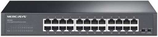 [MS124GS] Mercusys MS124GS 24-Port Gigabit Desktop Rackmount Switch, 24x Gigabit RJ45 Ports, 48Gbps Switching Capacity, Isolation Mode, Loop Prevention, 802.1p QoS, Plug & Play, Metal Case | MS124GS
