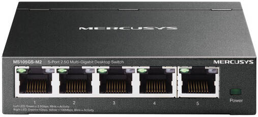 [MS105GS-M2] Mercusys MS105GS M2 5-Port Desktop Switch, 5x 2.5G Multi Gigabit Ports, 25Gbps Switching Capacity, Fanless Design, Metal Casing, Plug & Play, IGMP Snooping, Power Saving, Wall Mountable | MS105GS-M2