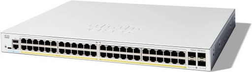[C1300-48P-4G] Cisco Catalyst C1300-48P-4G 48-Port Gigabit Managed Network Switch, Dual-Core CPU, 1GB RAM, 104 Gb/s Switching Capacity, 4 x Gigabit SFP Ports, Fan Cooling, 370W Power Budget, Gray | C1300-48P-4G
