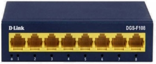 [DGS-F108] D-Link 8 Port Gigabit Desktop Unmanaged Switch, Up To 2Gbps Duplex Mode, Energy Saving, Plug and Play Installation, 4K Mac Address Capacity | DGS-F108