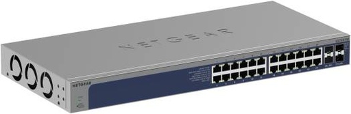 [XS724TM-100UKS] Netgear S3600 Series 10G Ethernet Smart Switches, 24-Port 10G/Multi-Gigabit Ethernet Smart Switch with 4 10G SFP+ Ports. 4 MB Buffer Size, VLAN Routing, Dynamic VLAN Assignment | XS724TM-100UKS