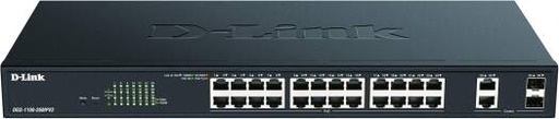 [d-link-dgs-1100-26mpv2-26-port-gigabit-max-poe-smart-managed-switch-with-24-poe-and-2-combo-gesfp-ports-370w-poe-power-budget-8023afat-vlan-support-layer-2-features-qos-8023az-eee-fanless] D-Link DGS-1100-26MPV2-26-Port Gigabit Max PoE Smart Managed Switch with 24 PoE and 2 Combo GE/SFP Ports, 370W PoE power budget, 802.3af/at, VLAN support, layer 2 features, QoS, 802.3az EEE, Fanless