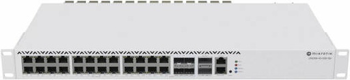 [CRS326-4C+20G+2Q+RM] MikroTik Cloud Router 1U Rackmount Switch, 640 Gbps Switching Capacity, 20x 2.5 GB Ethernet 4x Combo Port ETH 2.5G/I0G SFP+ 2x 40G QSFP+, USB Type A, RJ45, RouterOS v7, White | CRS326-4C+20G+2Q+RM