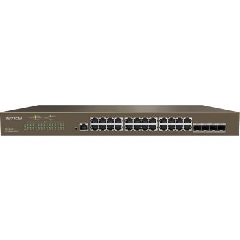 [TEG3328F] Tenda TEG3328F L2 Managed Switch, 56Gbps Capacity, 24 Gigabit RJ45 + 4 SFP Ports, 1U Rack Mountable, 12Mb Buffer, 6kV Lightning Protection | TEG3328F