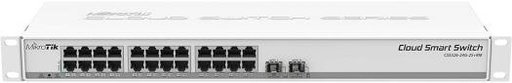 [CSS326-24G-2S+RM] MikroTik CSS326-24G-2S+RM Cloud Smart Switch, 2 (PoE-IN, DC jack), 24 10/100/1000 Ethernet Ports, 2 SFP+ Ports, Passive PoE, 2 MB FLASH Storage, White | CSS326-24G-2S+RM