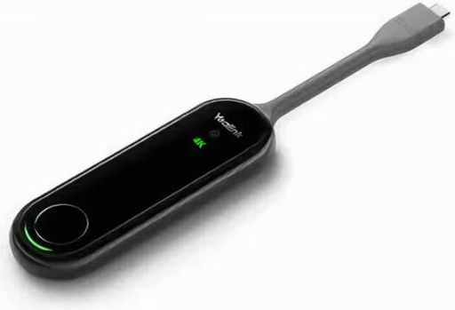 [WPP30] Yealink WPP30 Wireless Presentation Pod 4K Sender, USB-C to USB-A Adapter, Wireless Screen Content Sharing to TV Display, Up to 4 Split Screens, Touchscreen Compatibility, Black | WPP30