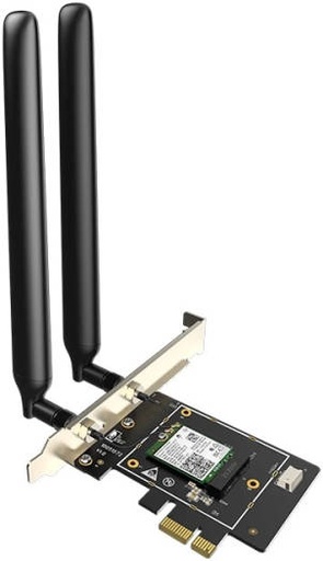 [E33 AX5400] Tenda E33 AX5400 Tri-band Wi-Fi 6E PCIe Adapter, 5400 Mbps, Bluetooth 5.2, 2x Antennas, 1024 QAM, WPA3, Win 10/11 | E33 AX5400