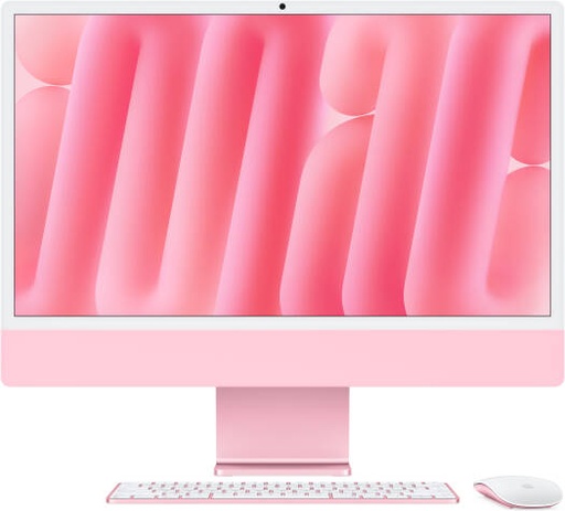 [MWV43 B/A] Apple iMac (2024) AIO Desktop Computer, 24" 4.5K Retina Standard Display, Apple M4 Chip with 10-Core CPU, 10-Core GPU, 16-Core Neural Engine, 16GB RAM, 256GB SSD, English K/B, Pink | MWV43 B/A