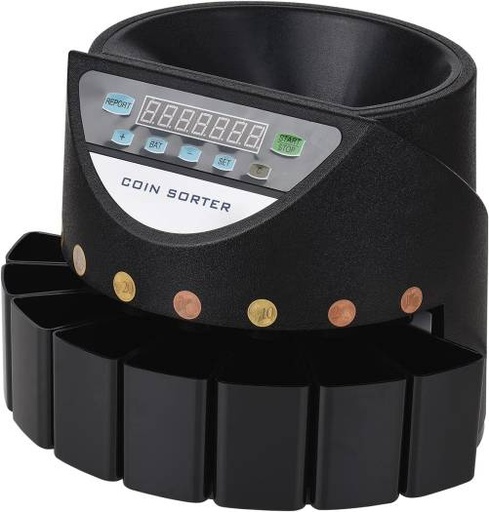 [domary-electronic-coin-sorter-counter-counting-sorting-machine-countable-coins-with-multi-functional-7-digit-led-display] Domary Electronic Coin Sorter Counter Counting Sorting Machine Countable Coins with Multi-Functional 7 Digit LED Display