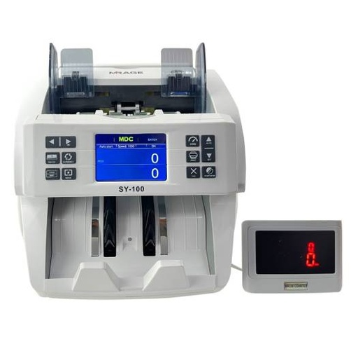[SY-100] Mirage Currency Detection Machine, Single Pocket Dual CIS, Banknote Discrimator, 800 to 1000 Notes Speed Range, USB 3.0 Interface, For Counting / Authentication / Denomination, Multi-Currency | SY-100