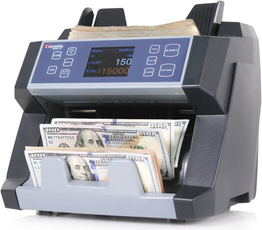 [6600 UV] Cassida 6600 UV Series Business-Grade Bill Counter with ValuCount Counting Machine, TFT 2.8 Display, 1400 Bills Per Minute, 400 Bills Hopper, 250 Bills Stacker, Top Loader, Gray | 6600 UV