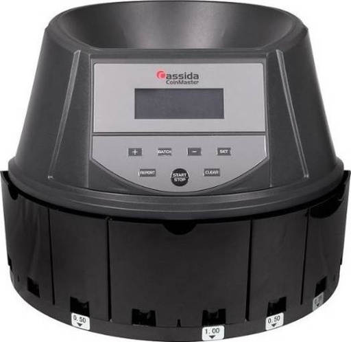 [CoinMaster] Cassida CoinMaster Multifunctional Coin Processing Machine, 350 Coins/Min Counting Speed, Up to 2500 Hopper Capacity, AED Currency Range, LCD Display, 3 Digits for Batch | CoinMaster