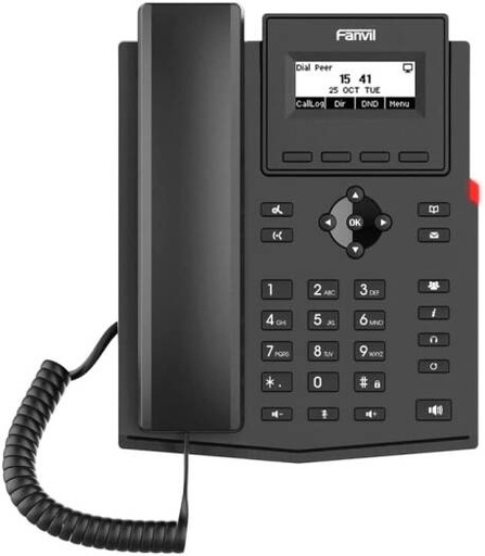 [IN-TISA-NTIAIP0034] Fanvil X301G IP Phone, Entry Level Gigabit SIP Desk Phone with 2.3" Display, Dual Gigabit Ports, PoE & HD Voice for Business Communication, Black | IN-TISA-NTIAIP0034