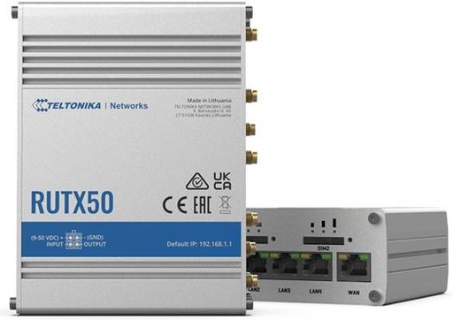 [RUTX50] Teltonika RUTX50 5G Router Dual Sim, WiFi 5, LTE CAT 20, 3.3 Gbps Speeds, Up to 150 Clients, SA & NSA Architectures, Low Latency. | RUTX50