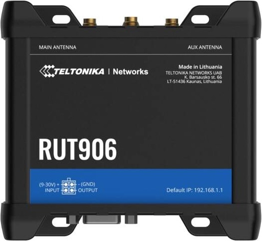 [RUT906] Teltonika RUT906 Industrial 4G LTE Cat 4 Router with Dual SIM, RS232/RS485 Serial Ports, MQTT, BACnet, GNSS, Auto Failover, Backup WAN, 4 Ethernet Ports, Wi-Fi & Robust Industrial Design | RUT906