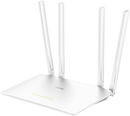 Cudy WR1200 AC1200 Dual Band WiFi Router, 5 GHz & 2.4 GHz, RJ45 Cable, Speeds Up To 1.2 GBPS, 4 Antennas, White. | WR1200