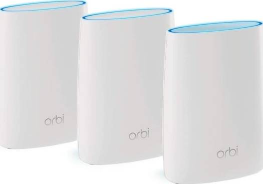 Netgear Orbi Whole Home Mesh WiFi System with Advanced Cyber Threat Protection, 3-Pack - White | RBK53S-100UKS
