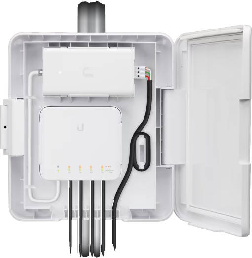 Ubiquiti UniFi Flex Switch Utility Adapter Kit, Outdoor Enclosure with PoE++ Input, Weatherproof Housing, Wall/Pole Mount, Cable Management, Designed for USW-Flex | USW-Flex-Utility