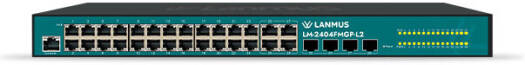 Lanmus 24 Managed Switch, 10/100/1000 Mbps, 56 Gbps, 370W, Layer 2 Plus Smart Ethernet Switch, Rackmount Network Switch | LM-2404FMGP-L2