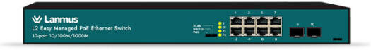 Lanmus 8 Port Easy Managed PoE Switch, 10/100/1000Base-T PoE, 120W, 20 Gbps, Gigabit Easy Managed PoE Switch, Layer 2 Web Managed Network Switch | LM-802FEMGP