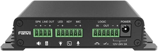 Fanvil PA2S SIP Paging Gateway, IP Audio/Video Intercom & Broadcast System, PoE RJ45, Built-In Amplifier Output, RTSP/RTP Streaming, Security Trigger I/O, Cloud Management, Black | PA2S
