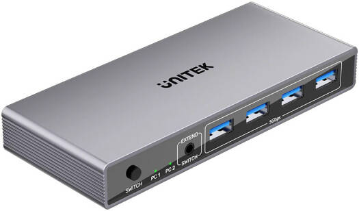 Unitek 5Gbps HDMI KVM Switch, 4K@60Hz Max Resolution, Up to 5Gbps Data Transfer Speed, Aluminum Alloy, Plug and Play, 100cm Cable Length, Space Grey | V1309AGY01-UK