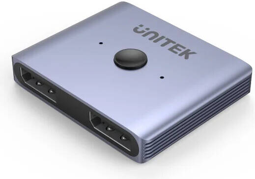 Unitek 8K DisplayPort Bidirectional Switch, Up To 8K@60Hz/4K@120Hz Resolution, One Key Switch, Aluminum Housing, Space Gray | V1609A