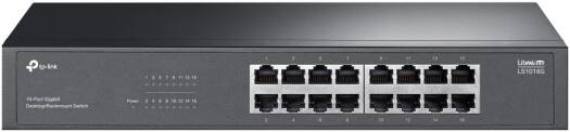 tp-link 16-Port Gigabit Desktop/Rackmount Switch, Fanless Silent Operation, 32Gbps Switching Capacity, Energy-Efficient Technology, Plug & Play for Home & Office Networks | LS1016G