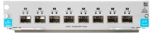 Aruba 8-Port 10G SFP+ MACsec v3 zl2 Module, 8 x 10G SFP+ Ports, Modular Design, for the 5400R zl2 Switch Series, White | J9993A
