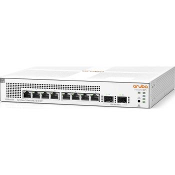 Aruba Smart Instant On 1930 8G Switch, RJ45 + 2x SFP Primary Ports, 124W Class 4 PoE, 10/100/1000Mbps Speed, 20 Gbps Capacity, White | JL681A