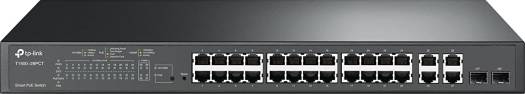 TP-Link 24-Port 10/100Mbps with 4-Port Gigabit Smart PoE+ Switch | T1500-28PCT (TL-SL2428P)