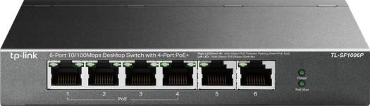 TP-Link 6-Port 10/100Mbps Desktop Switch with 4-Port PoE+ | TL-SF1006P