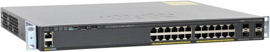 Cisco Catalyst 2960X-24PS-L: 24 Gigabit Ethernet Ports, 370W PoE, 216 Gbps Capacity, 4 1G SFP Uplink, 1U Rack-mt, Black | WS-C2960X-24PS-L