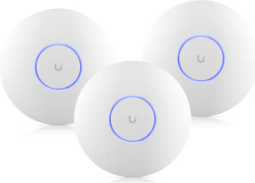 Ubiquiti Networks WiFi 6 Pro Dual-Band Access Point, WiFi 6, Up to 5373 Mb/s Total Throughput, 300+ Clients, 5 GHz (4x4 MIMO), 2.4 GHz (2x2 MIMO), Guest Isolation, 3 Pack, White | U6-Pro-3