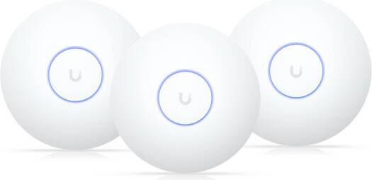 Ubiquiti U7 Long-Range Access Point, Up to WiFi 7 Standard, 5 Spatial Streams, 300+ Max Client Count, Up to 4.3 Gbps Data Rates, 2.5 GbE Uplink, 3 Pack, White | U7-LR-3