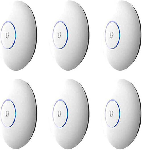 Ubiquiti UniFi AC Pro UAP-AC-PRO Ceiling-Mount WiFi 5 Access Point, Dual-Band 3x3 MIMO, 450Mbps 2.4GHz + 1300Mbps 5GHz, 2x Gigabit LAN, PoE Powered, Indoor/Outdoor, 6 Pack | UAP-AC-Pro-6
