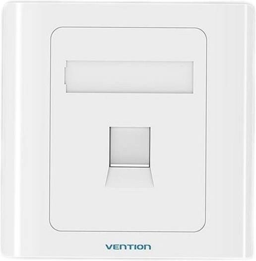 Vention 1 Port keystone Jack Wall Plate 86 Type, Premium Material of Flame Retardance, Aesthetically Slim, White | IFAW0