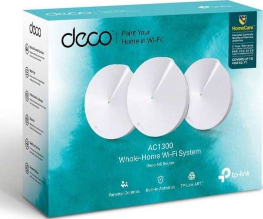 TP-Link Deco M5 Mesh WiFi System | Antivirus Security & Parental Controls | Up to 4,500 sq. ft. Coverage | Alexa & IFTTT Compatible | 3-Pack