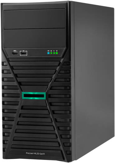 HPE ProLiant ML30 Gen11 Server, Intel Xeon E-2414 Processor, 128GB RAM, 2x 1TB SATA HDD + 2x 4TB SATA HDD, 350W Power Supply, Black | ML30-G11