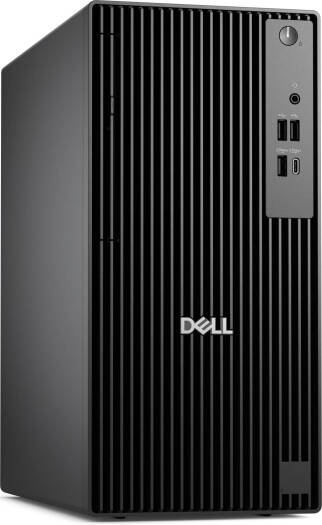 Dell Pro Tower QCT1250 Desktop Computer, Intel Core i3-14100, 8GB RAM, 512GB SSD, Intel UHD Graphics 730, Dell Wired English K/B & Mouse, No OS, Black | QCT1250