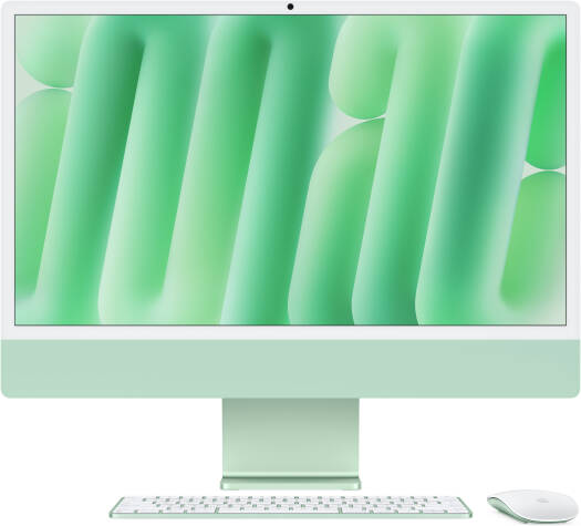 Apple iMac (2024) AIO Desktop Computer, 24" 4.5K Retina Standard Display, Apple M4 Chip with 10-Core CPU, 10-Core GPU, 16-Core Neural Engine, 16GB RAM, 512GB SSD, English Keyboard, Green | MWV03 B/A